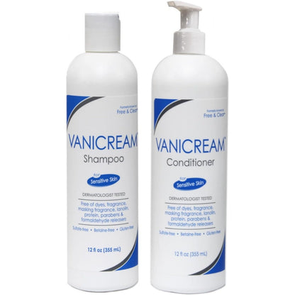 Vanicream Shampoo and Conditioner sensitive skin duo front view pack of two bottles