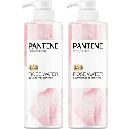 Pantene Rose Water Shampoo and Conditioner Twin Pack front view showing pump bottles