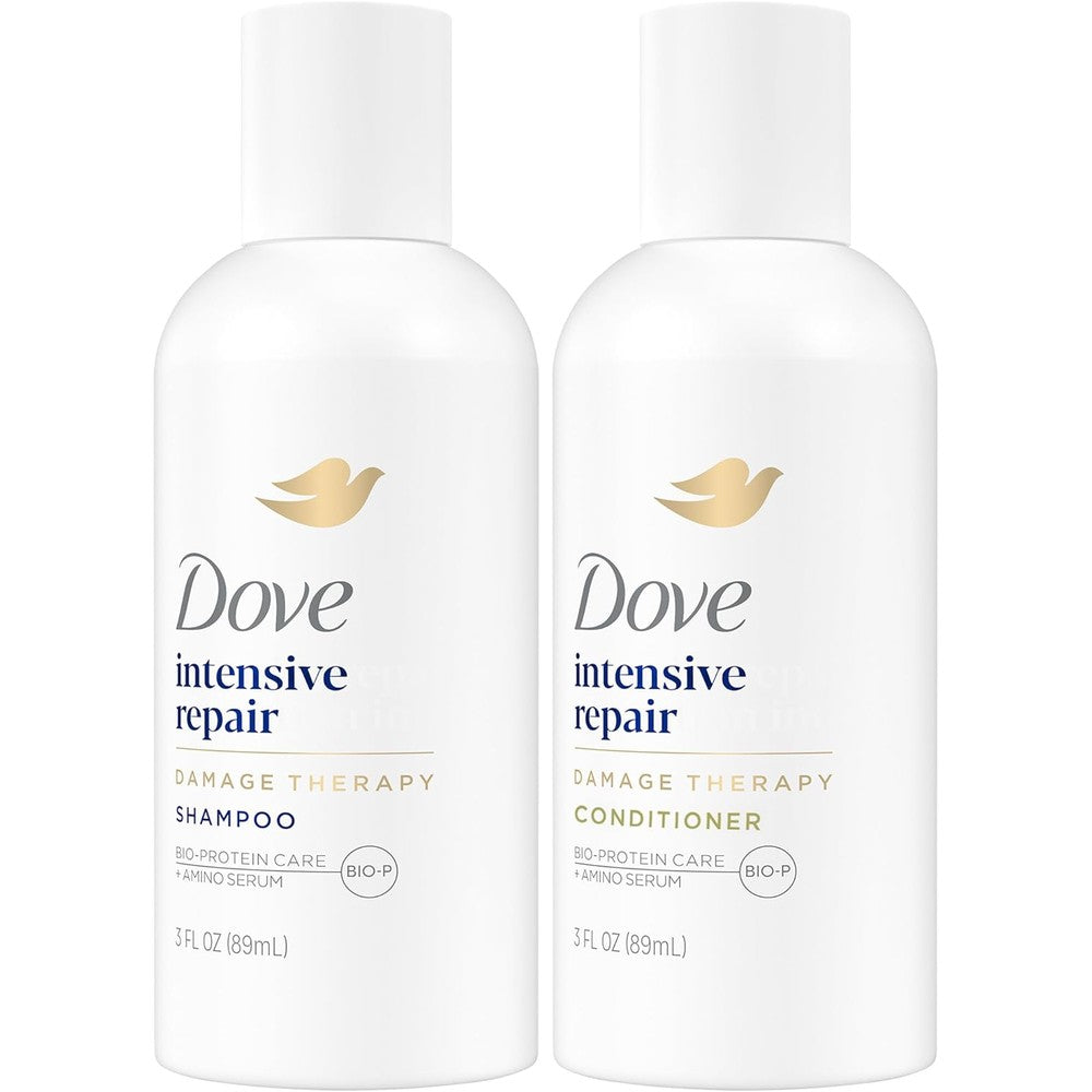 Dove Travel Essentials Intensive Repair Shampoo and Conditioner Set front view