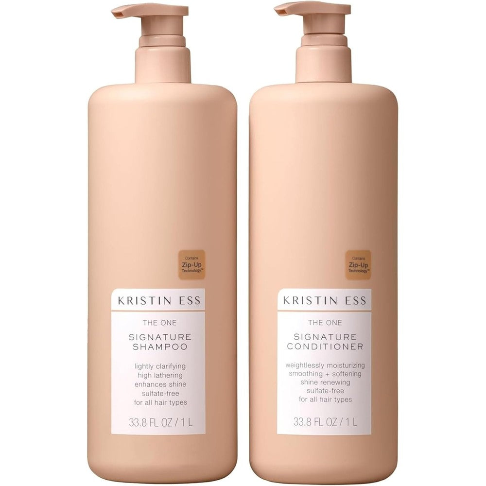 Kristin Ess Signature Shampoo and Conditioner Set with Pumps in large 33.8 oz bottles