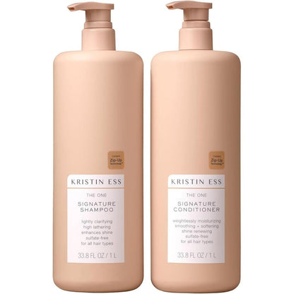 Kristin Ess Signature Shampoo and Conditioner Set with Pumps in large 33.8 oz bottles