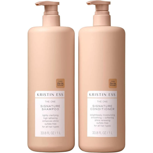 Kristin Ess Signature Shampoo and Conditioner Set with Pumps in large 33.8 oz bottles