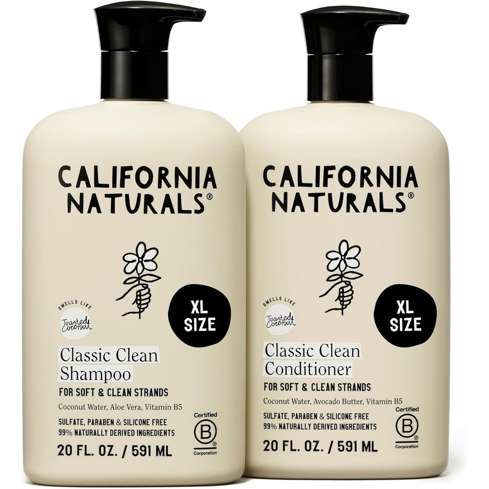 California Naturals Classic Clean Toasted Coconut Shampoo and Conditioner Set front view bottle pack
