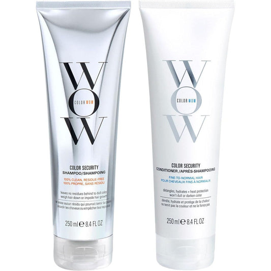 Color Wow Dream Clean Duo front view showcasing shampoo and conditioner bottles for salon quality hair care