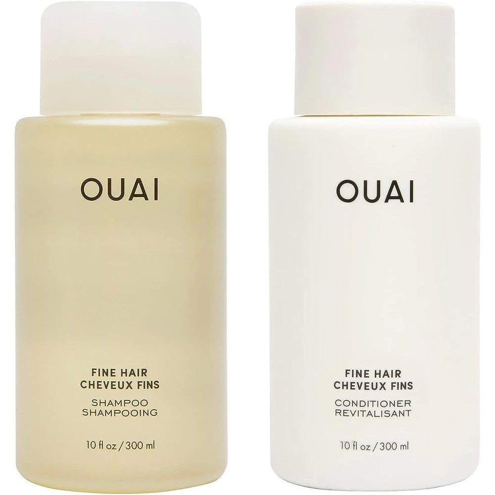 OUAI Fine Hair Shampoo and Conditioner Set 10 oz bottles for volumizing flat hair