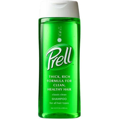 Prell Classic Clean Deep Cleansing Shampoo front view bottle showing original green formula