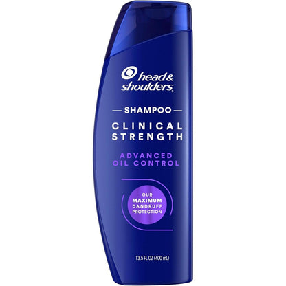 Head and Shoulders Clinical Strength Advanced Oil Control Shampoo front view for stubborn dandruff treatment.