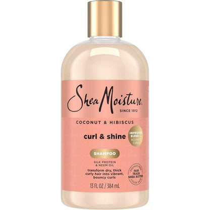 SheaMoisture Coconut and Hibiscus Curl and Shine Shampoo front view bottle
