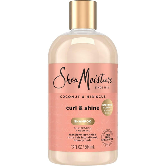 SheaMoisture Coconut and Hibiscus Curl and Shine Shampoo front view bottle