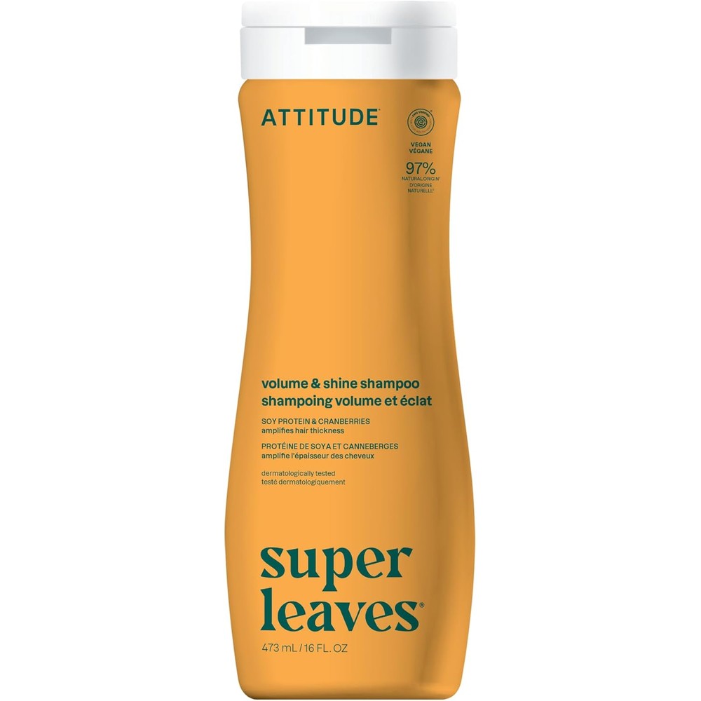 Attitude Volume and Shine Hair Shampoo front view bottle for thin hair volume