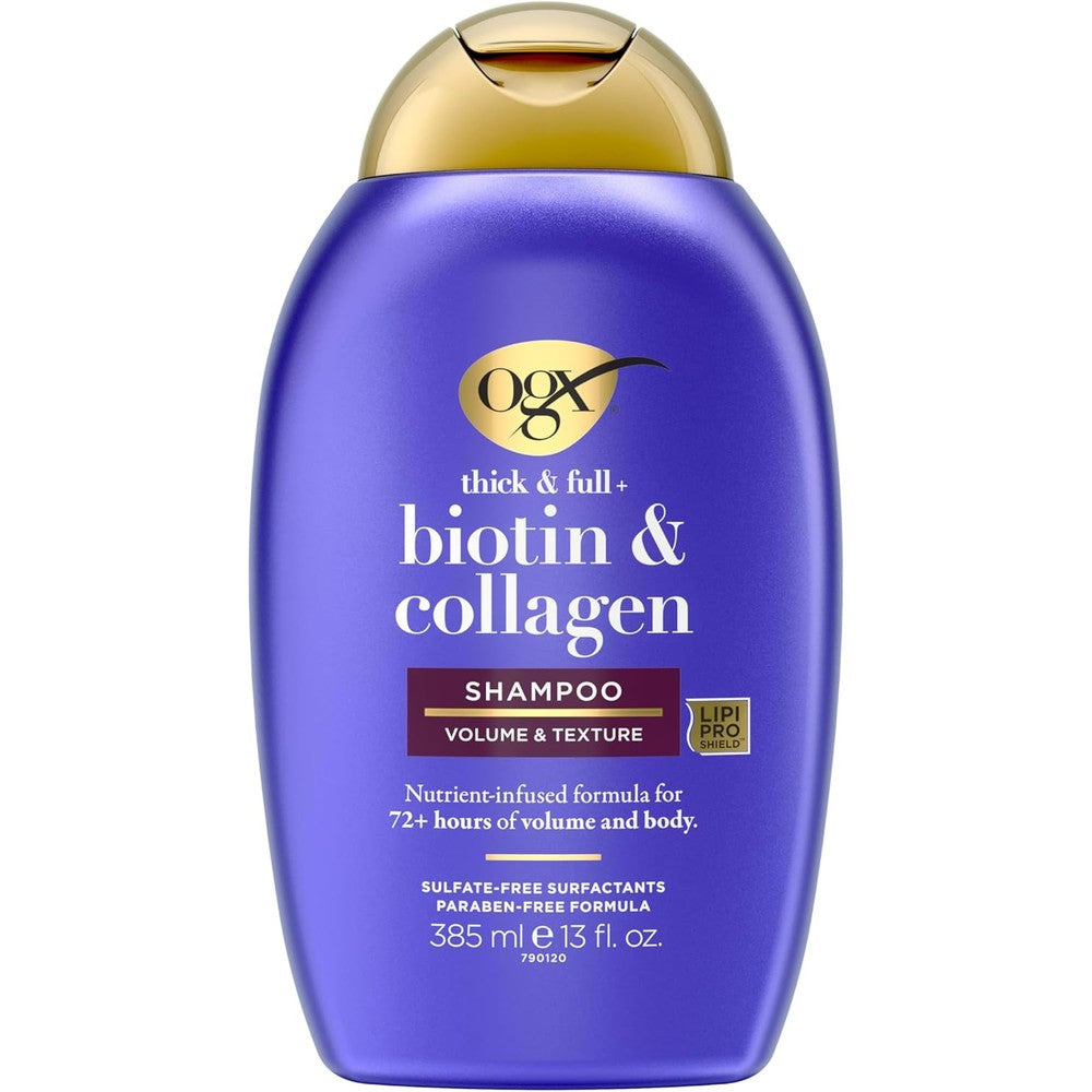 OGX Thick and Full Biotin and Collagen Volumizing Shampoo front view bottle