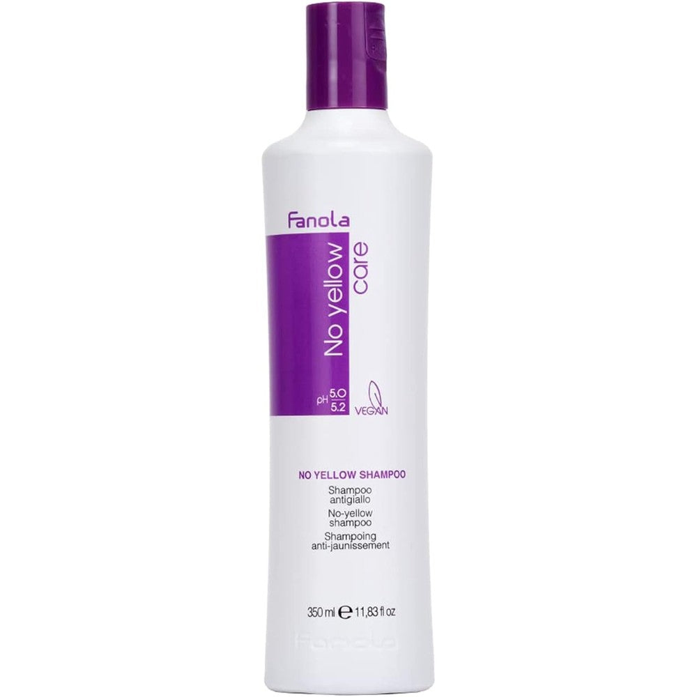 Fanola No Yellow Purple Shampoo front bottle view professional toner for blondes