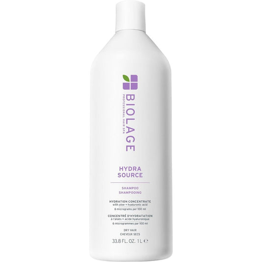 Biolage Hydra Source Shampoo 1000ml front view bottle for dry hair hydration