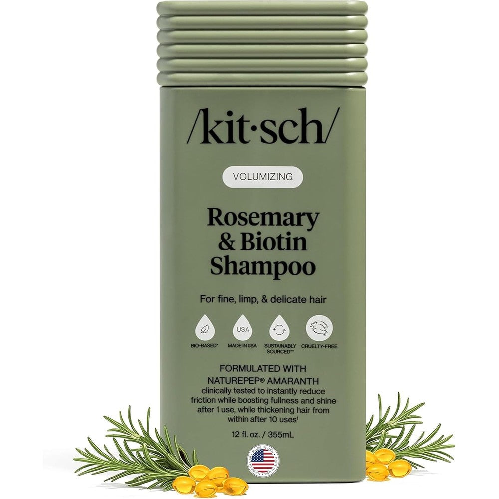 Kitsch Volumizing Rosemary and Biotin Liquid Shampoo front bottle view for hair growth