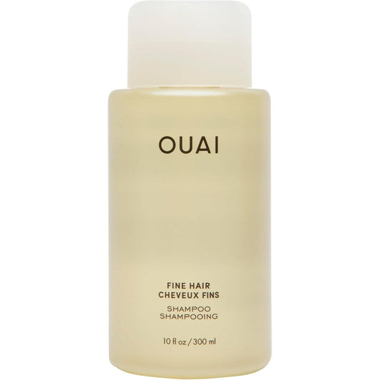 OUAI Fine Hair Shampoo 10 oz bottle for volumizing flat and limp hair strands