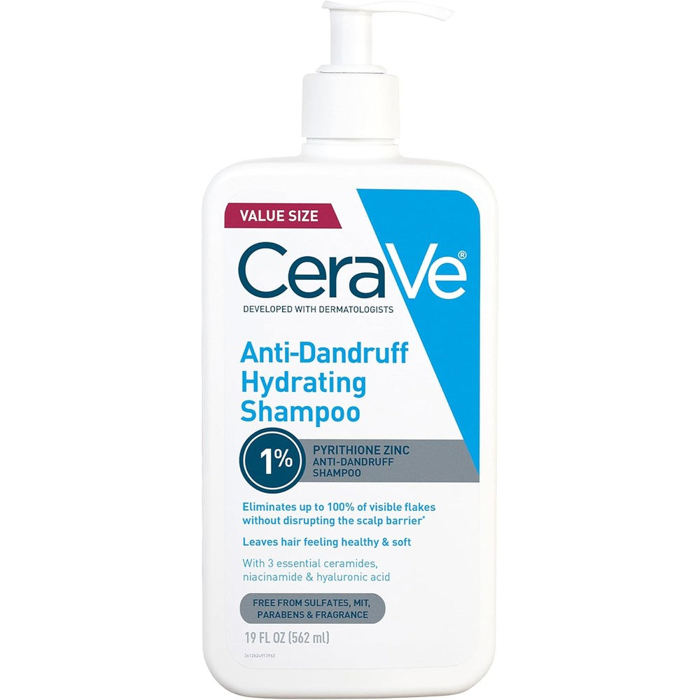 CeraVe Hydrating Anti Dandruff Shampoo front view bottle
