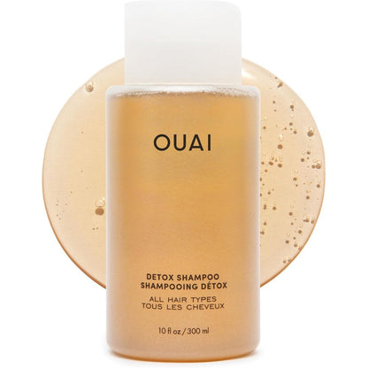 OUAI Detox Shampoo 10 oz bottle for removing product buildup and hard water minerals