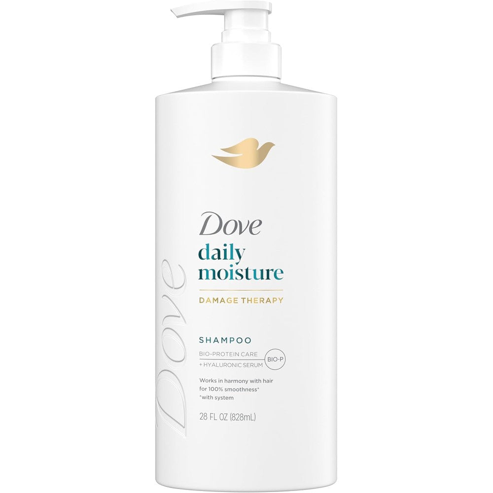 Dove Damage Therapy Daily Moisture Shampoo front view bottle for dry hair hydration