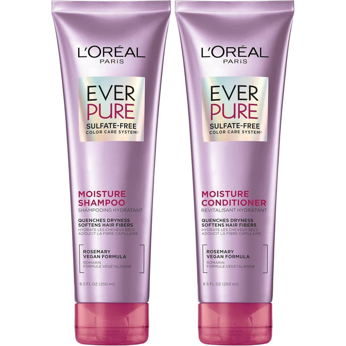 L'Oreal Paris EverPure Moisture shampoo and conditioner kit front view