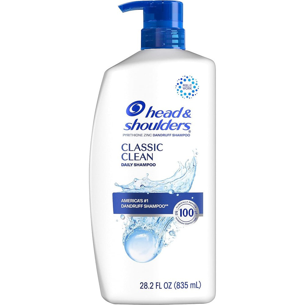 Head and Shoulders Classic Clean anti dandruff shampoo front view bottle