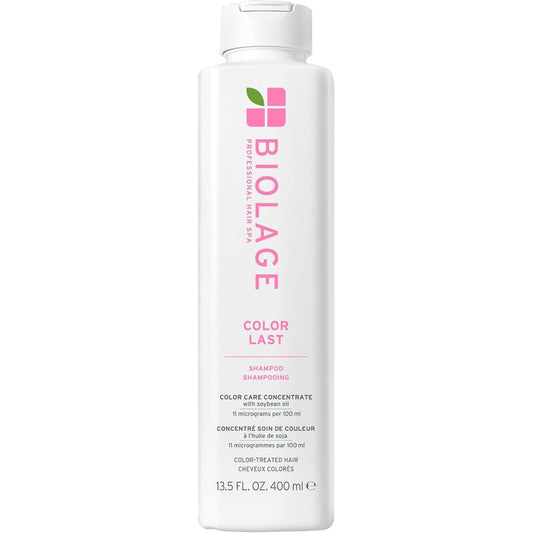 Biolage Color Last Shampoo 13.5 Fluid Ounces front view bottle packaging for color treated hair protection