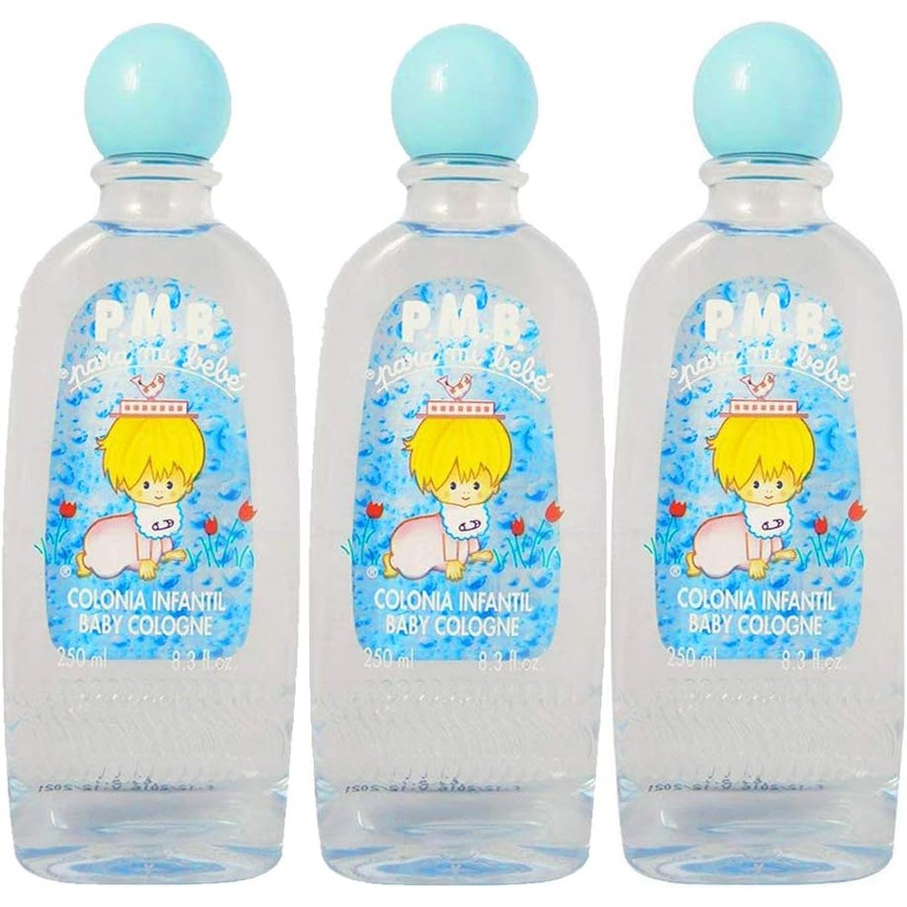 Para Mi Bebe Splash Cologne Boys front view bottle three pack imported baby perfume