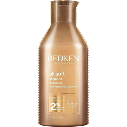 Redken All Soft Shampoo front view bottle for dry hair hydration