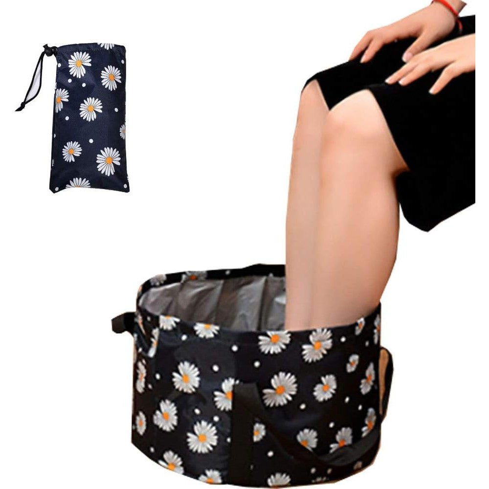 Seneme collapsible foot bath basin black front view