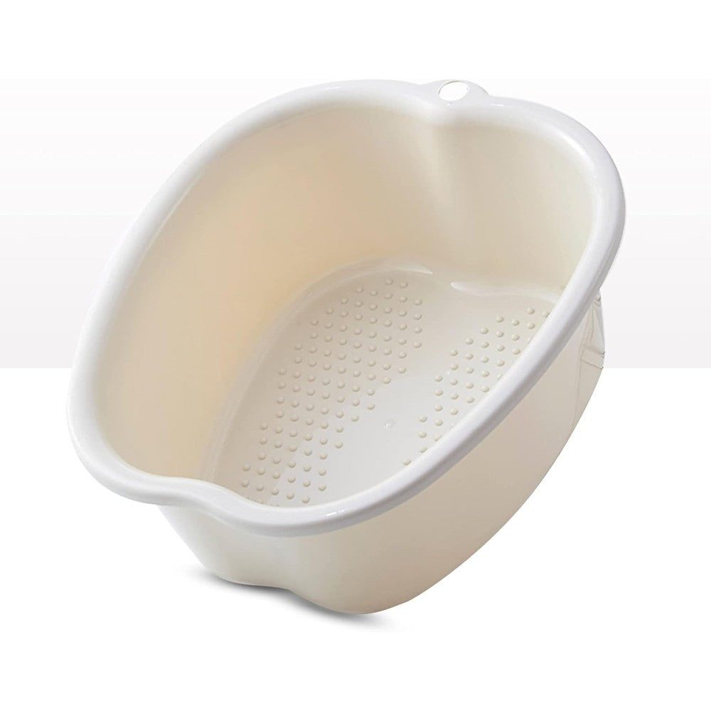 Amobon foot soaking bath basin white front view for home spa