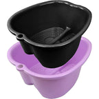 Homelex extra large foot bath soak tub front view showing purple and black color