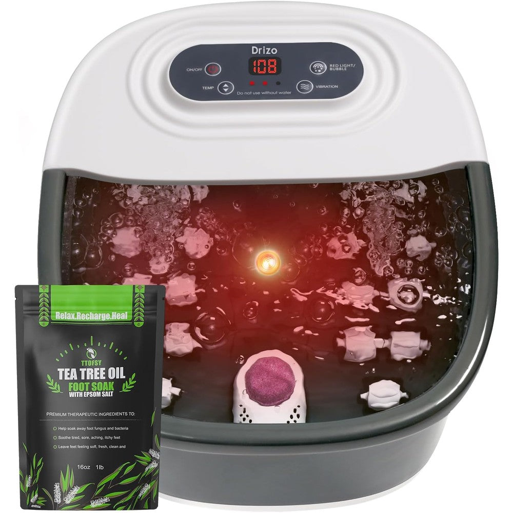 Drizo foot spa bath massager with heat and vibration black unit