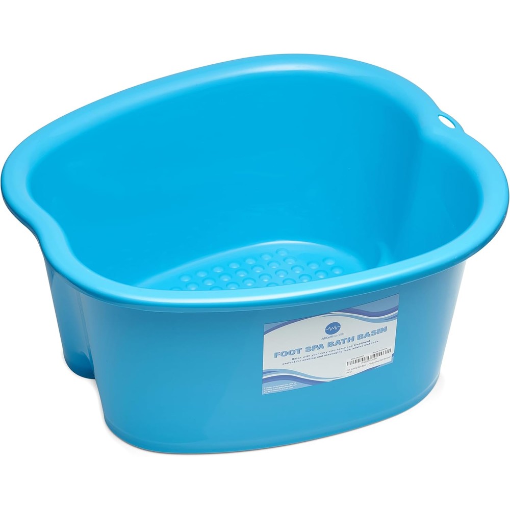 Allsett Health foot soaking bath basin blue front view