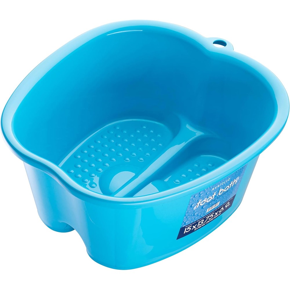 Mantello extra large blue foot soaking tub front view for pedicure