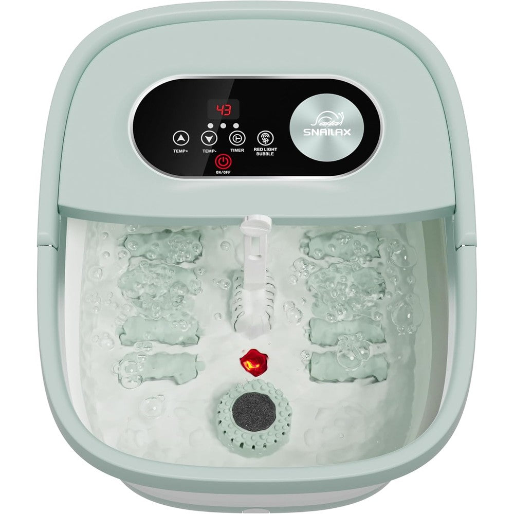 Snailax Collapsible Foot Spa with Heat and Massage Rollers front view