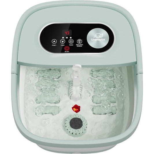 Snailax Collapsible Foot Spa with Heat and Massage Rollers front view
