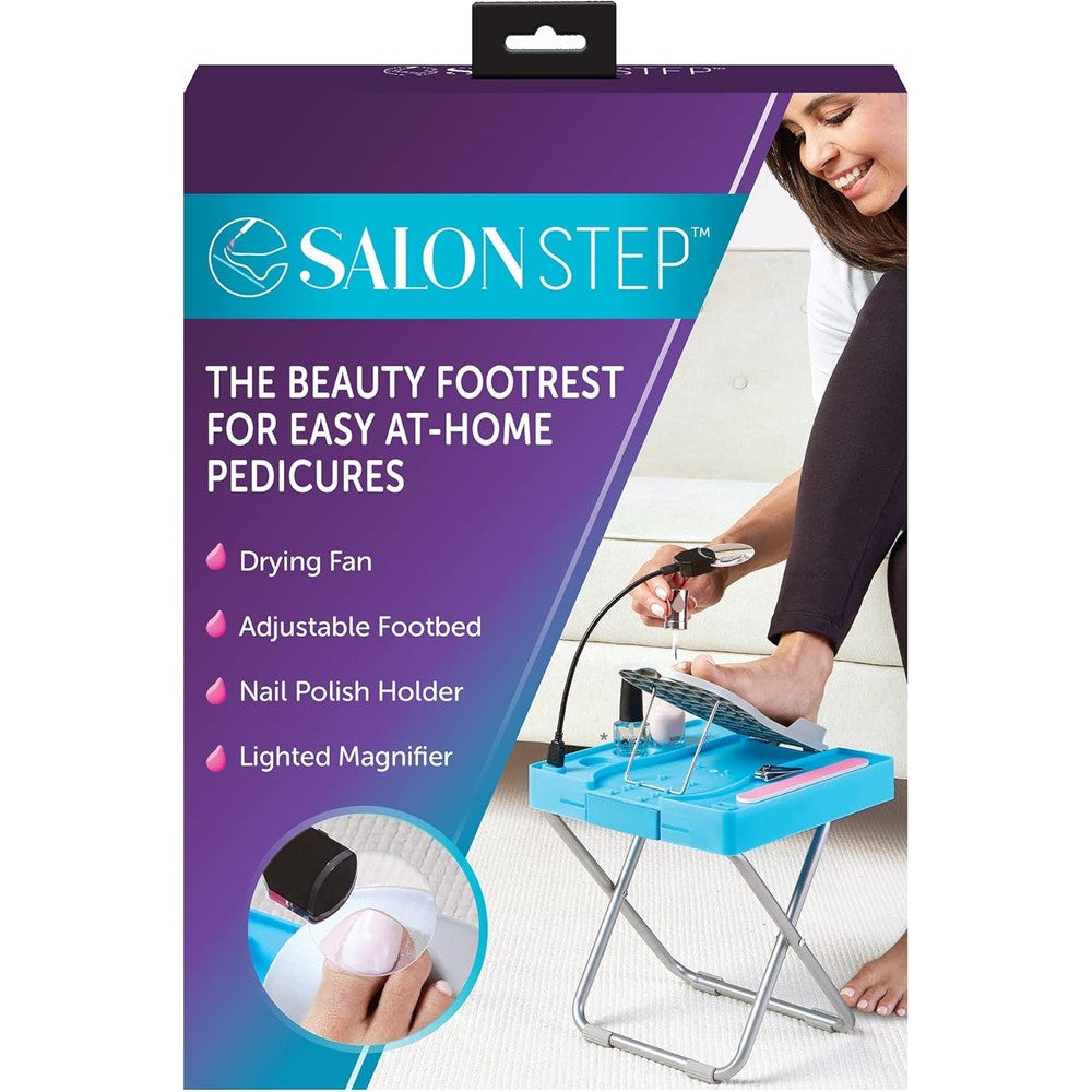 Salon Step Beauty Footrest front view with adjustable stand
