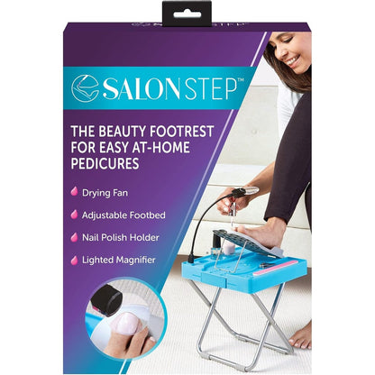 Salon Step Beauty Footrest front view with adjustable stand
