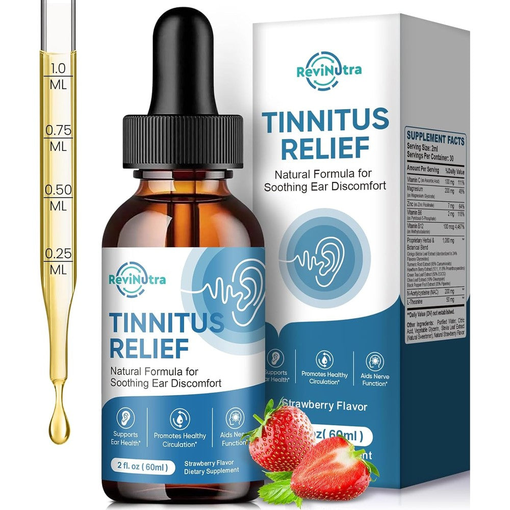 Tinnitus 911 ReviNutra ear relief drops front view for ringing ears