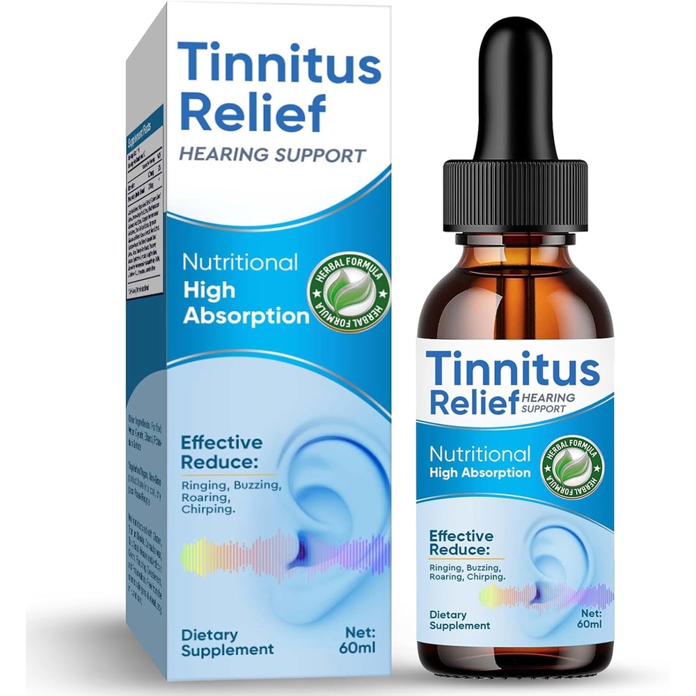 TRP The Relief Products Tinnitus Relief 60ml bottle front view for ear ringing support.