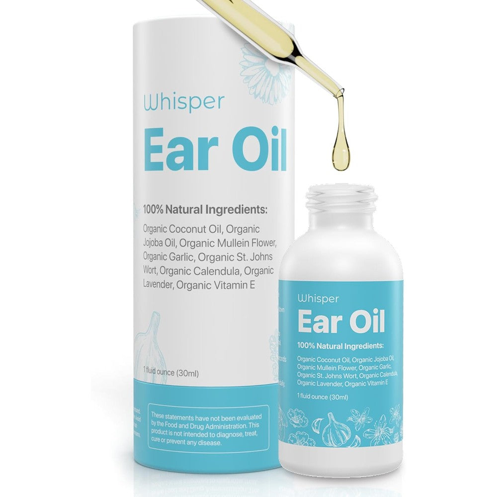 Herbs Etc. Whisper Ear Oil front bottle view packaging natural herbal blend