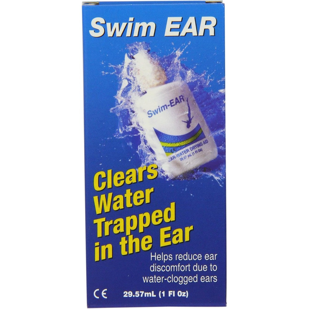 Swim-Ear Ear-Water Drying Aid 1 Fluid Ounce front packaging view for swimmers ear relief.