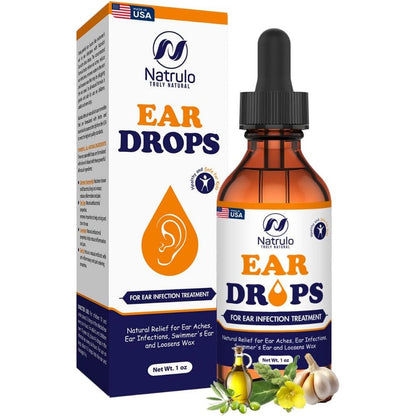 Natrulo Organic Ear Oil front view for natural earache relief.