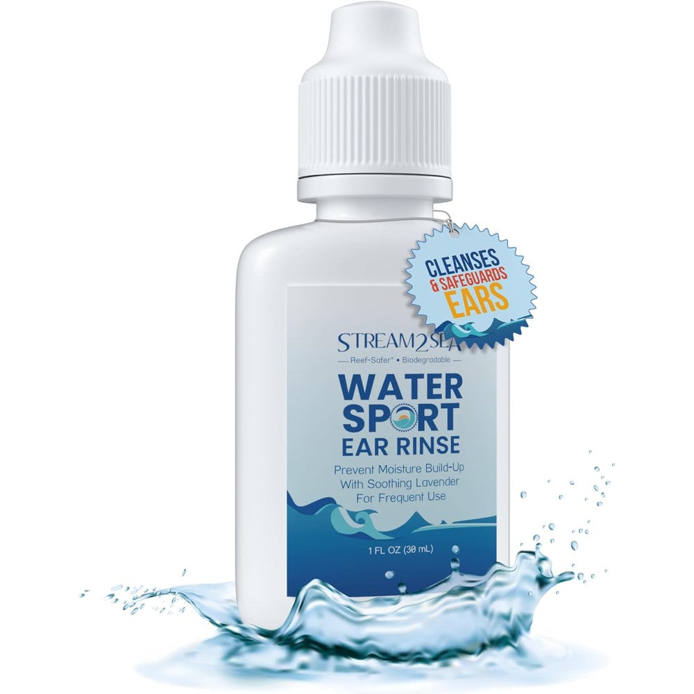 Stream2Sea Water Sport Ear Rinse front view bottle with natural ingredients