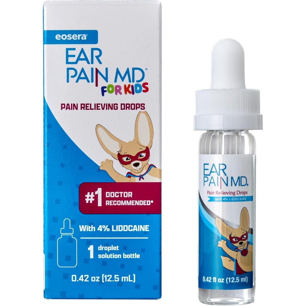 Eosera Ear Pain MD bottle front view for numbing earache relief