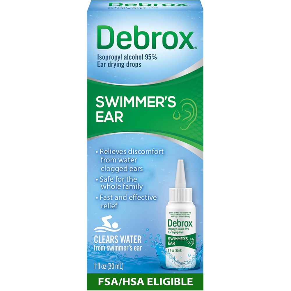 Debrox Swimmer's Ear Relief Ear Drying Drops front view packaging