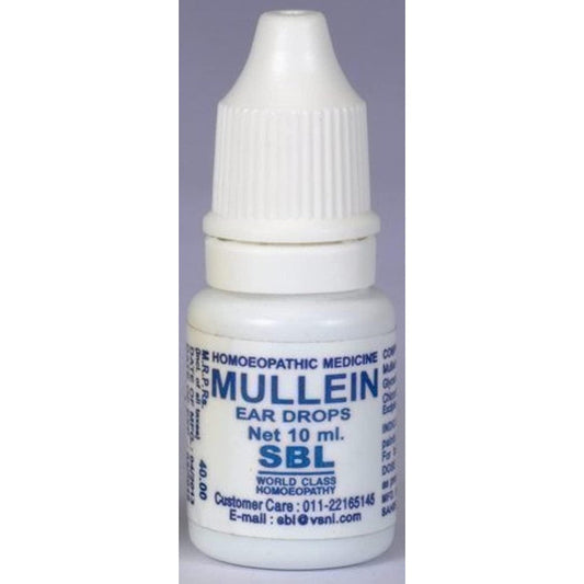 SBL Mullein Ear Drops 10ml bottle front view for earache relief