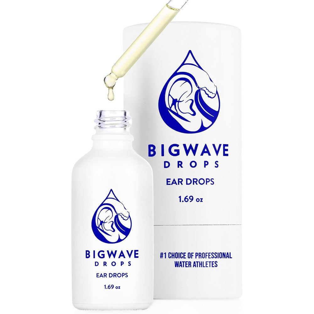 BigWave Drops ear drops bottle front view showing clean packaging and dropper design