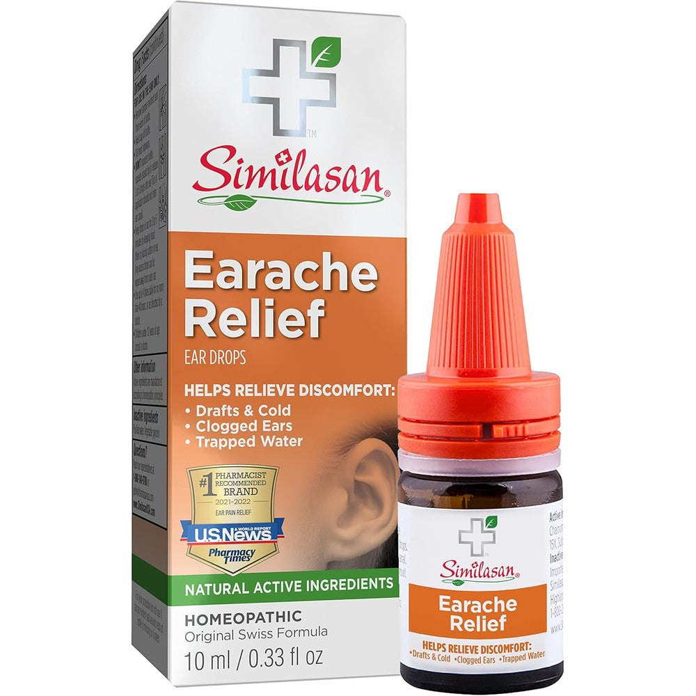 Similasan Earache Relief Ear Drops front view packaging and bottle