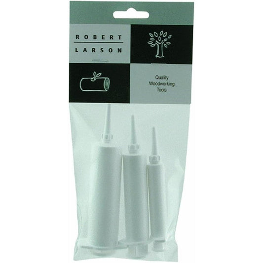 Robert Larson Handyman Syringes 3-pack set front view for woodworking glue application.
