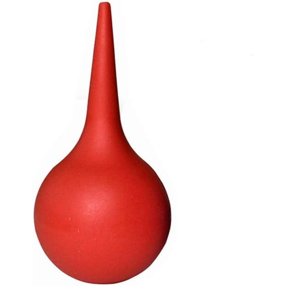 V Cool Livat ear syringe and baby nasal aspirator front view showing red rubber bulb and tapered nozzle